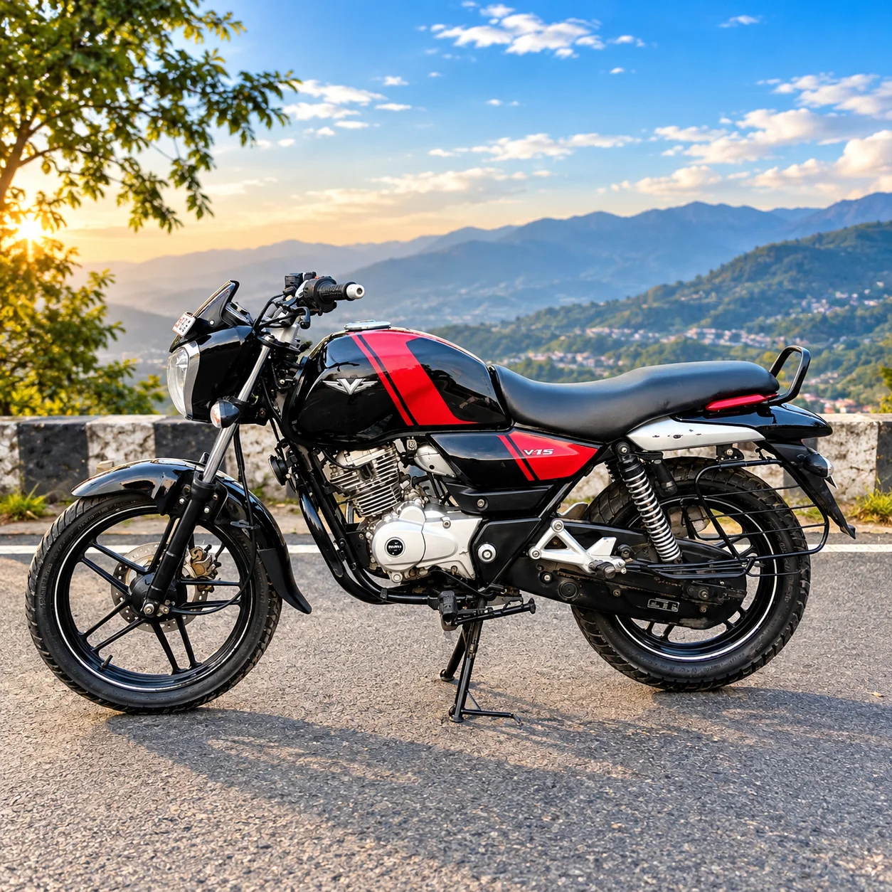 Used Bike Black and Red Motorcycle Mountain Overlook - Winloo