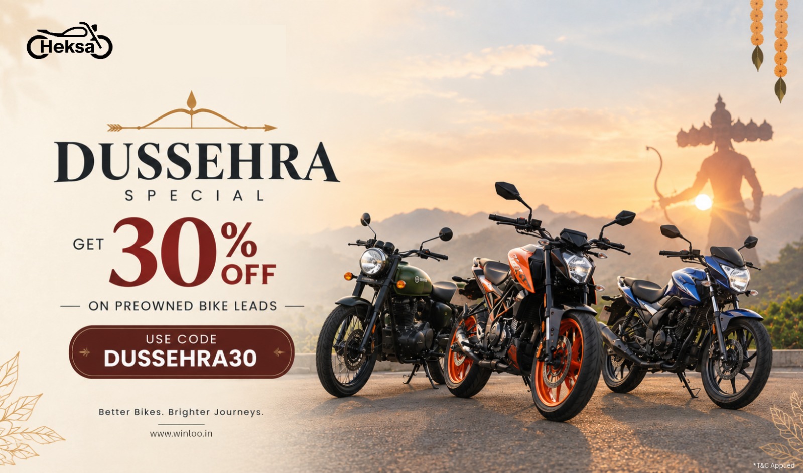 Used Bike Dussehra Special Get 30 Off on Preowned Bike Leads at Winloo - Winloo