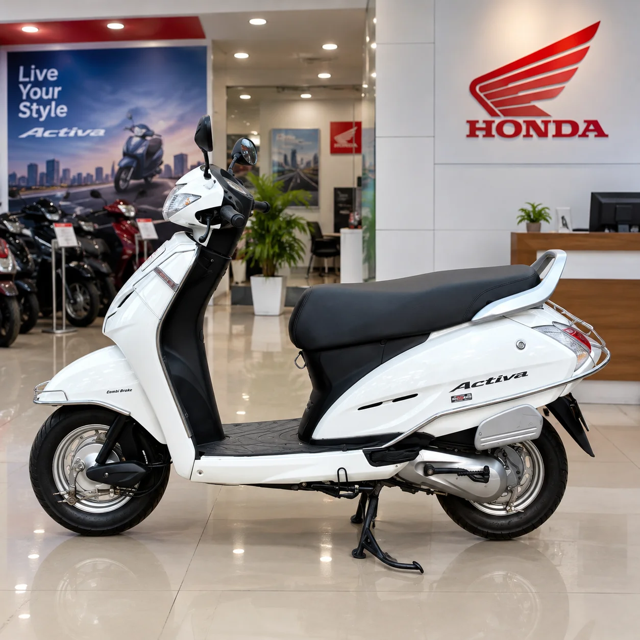 Used Bike White Honda Activa in Showroom - Winloo